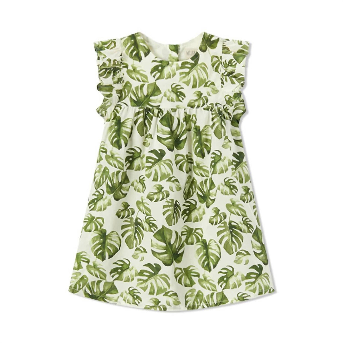Girl's Island Leaf Butterfly Ruffle Dress