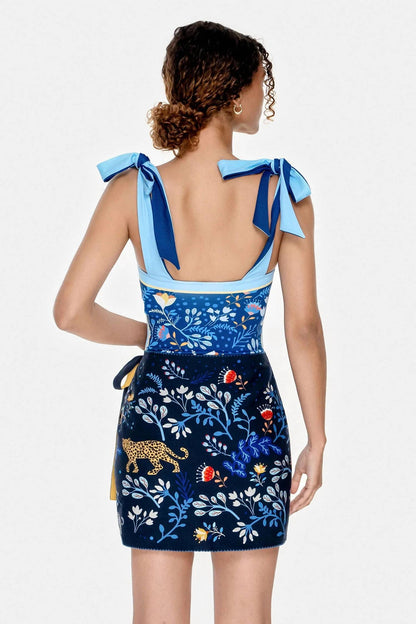 Reversible Tie Mini Skirt
