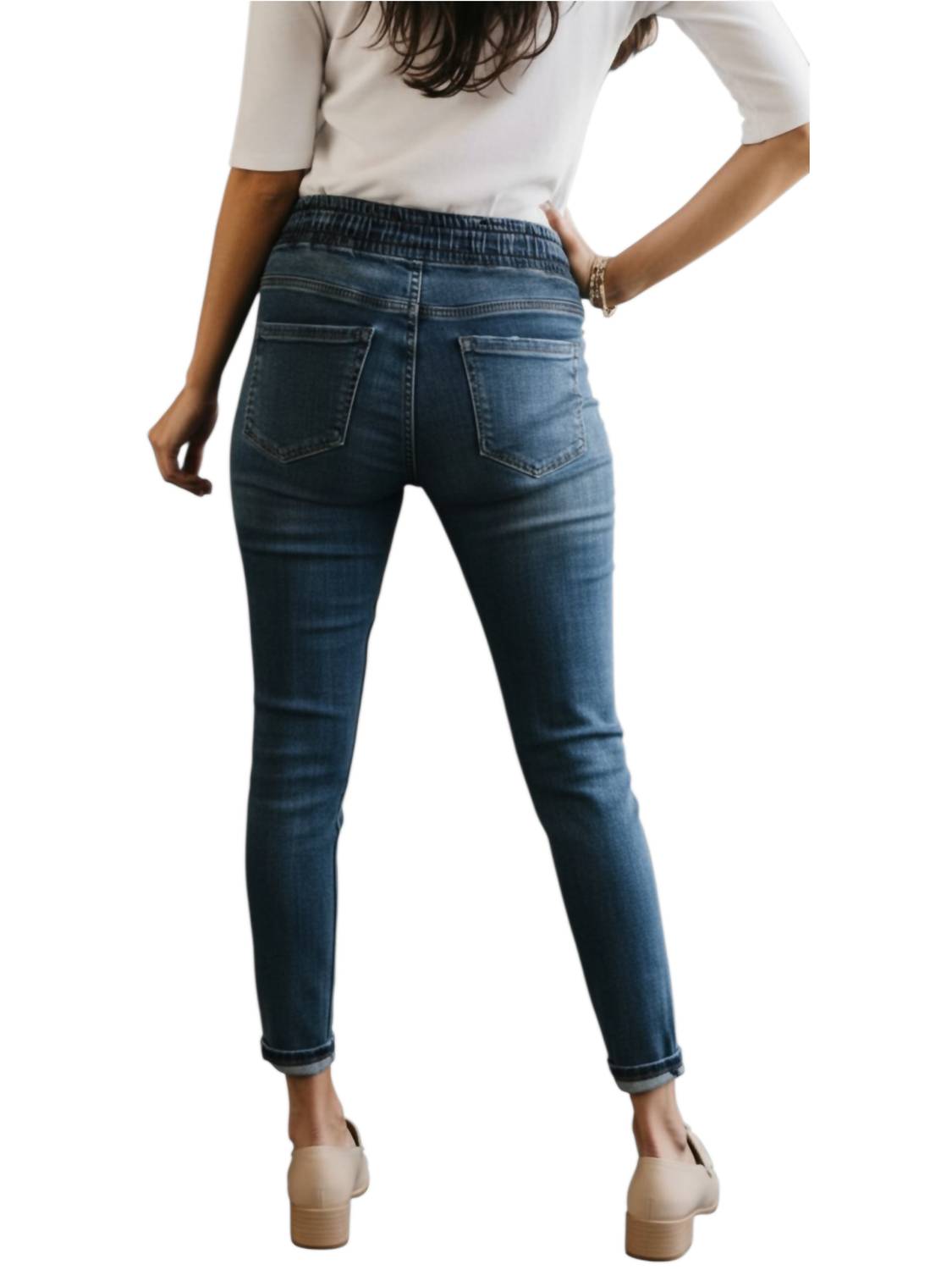 Pull-on High Rise Ankle Length Glider Jeans