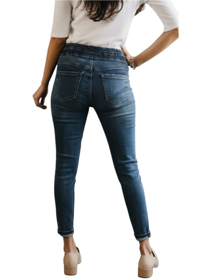Pull-on High Rise Ankle Length Glider Jeans