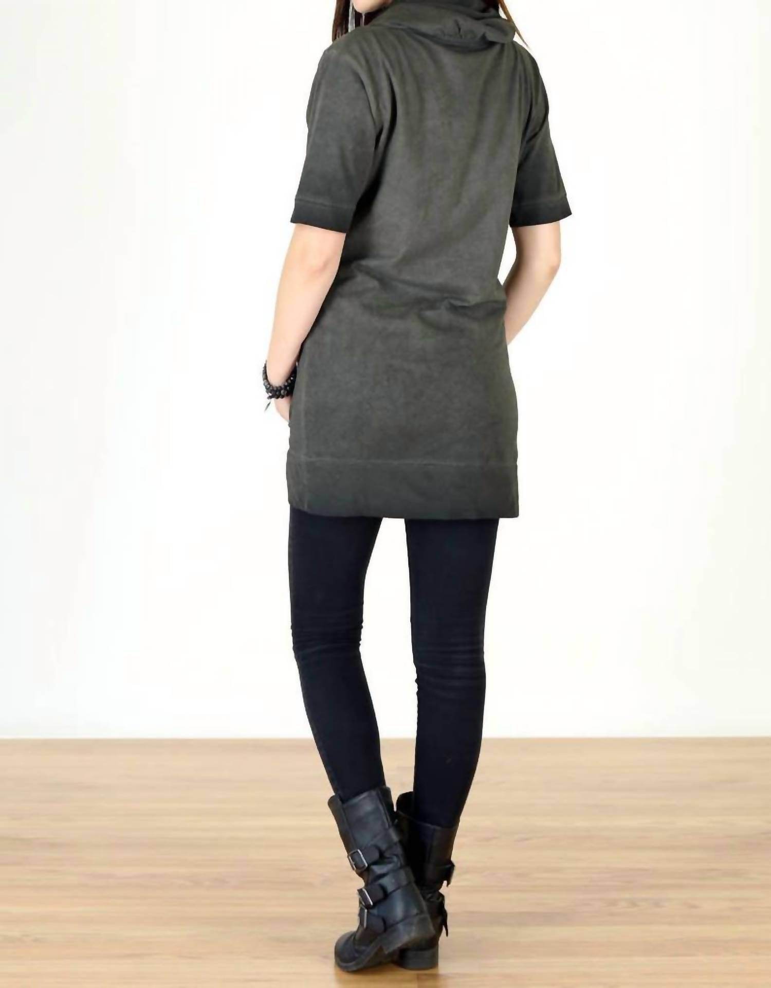 Tough Luv - Cotton Short Sleeve Cowl Neck Tunic Top - Rack Hunt