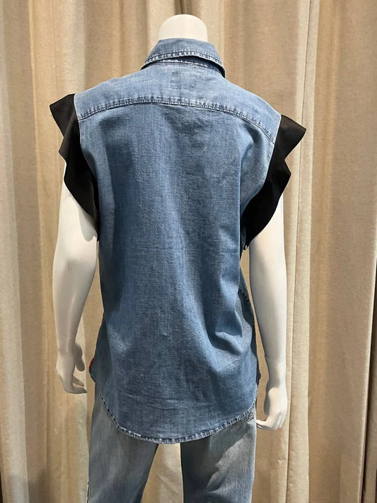 Aquarius Cocktail - Women's Hank Vintage Western Shirt With Ruffles - alternate view - Rack Hunt