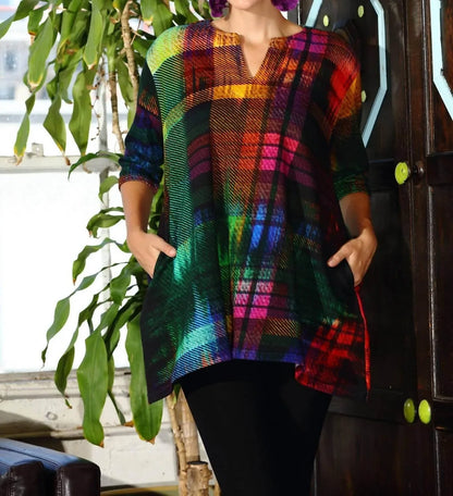 KikiSol - Searenity Plaid French Terry Tunic With Pockets - Rack Hunt