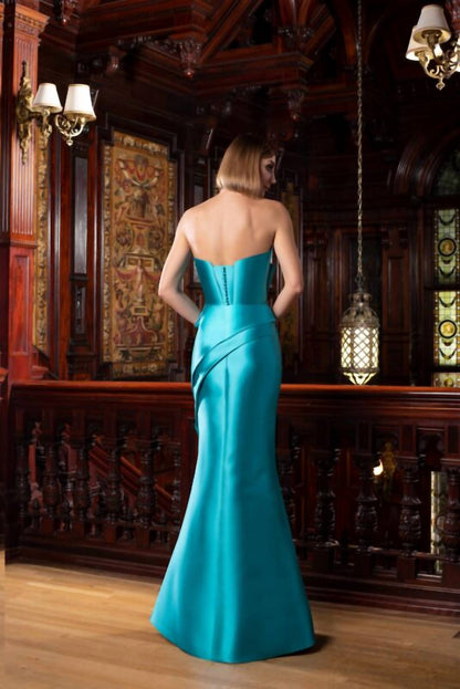 Pleated Bodice Strapless Dress