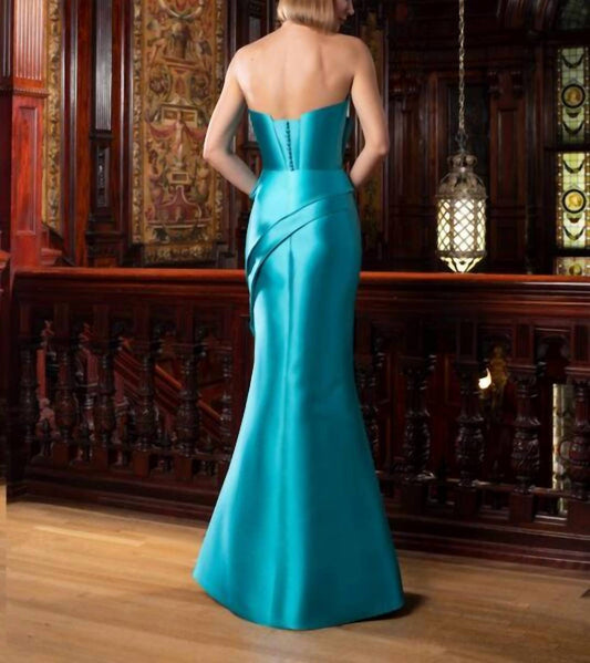 Pleated Bodice Strapless Dress