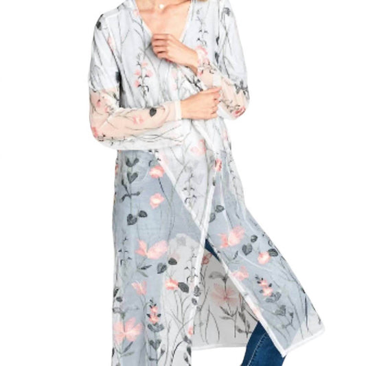 Hummingbird - Sheer Mesh Floral & Vine Embroidery Cardigan - Rack Hunt -