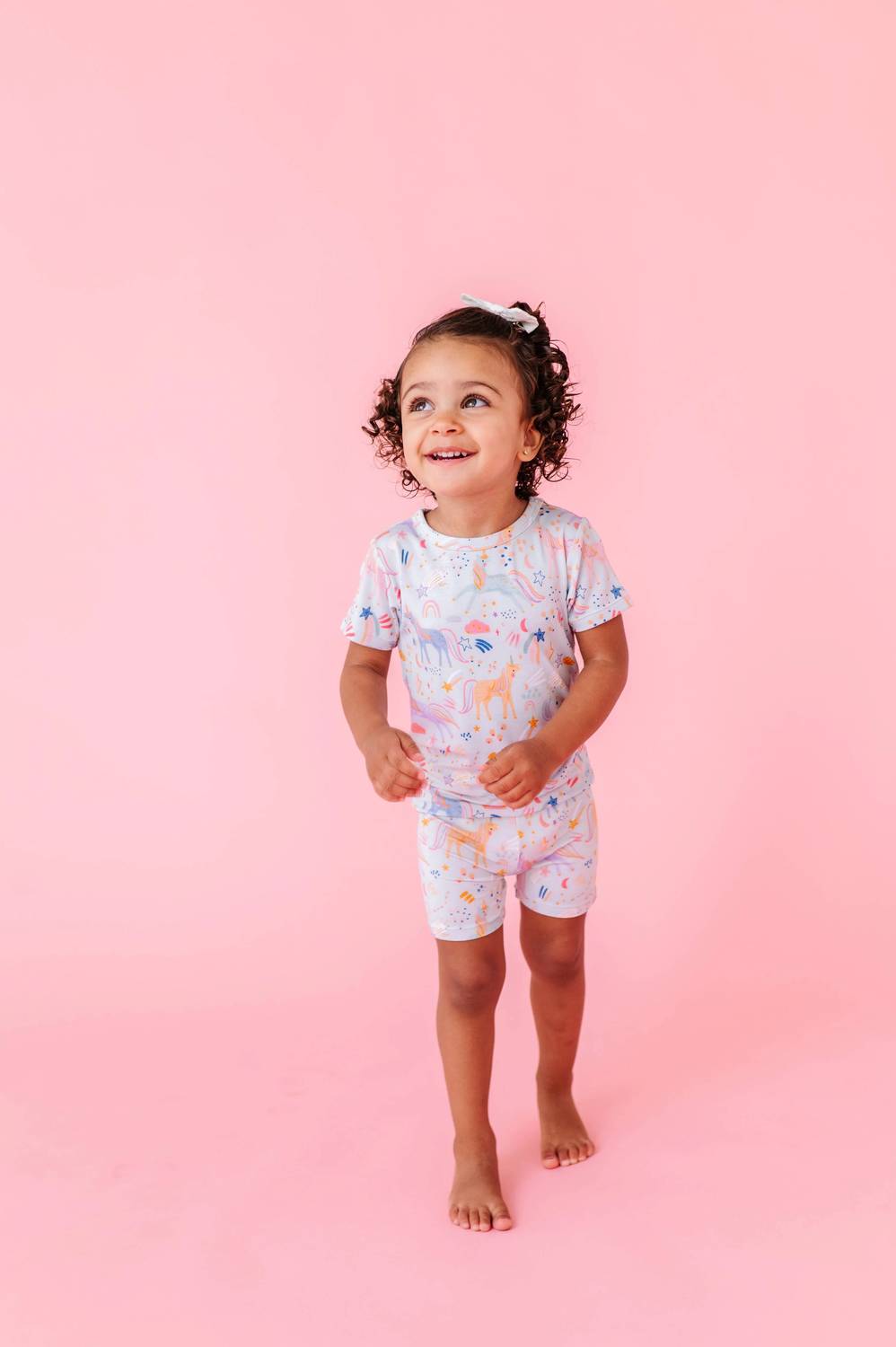 Girl's Unicorn 2-piece Shorts Bamboo Pajama Set
