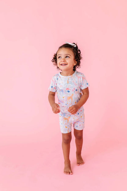 Girl's Unicorn 2-piece Shorts Bamboo Pajama Set
