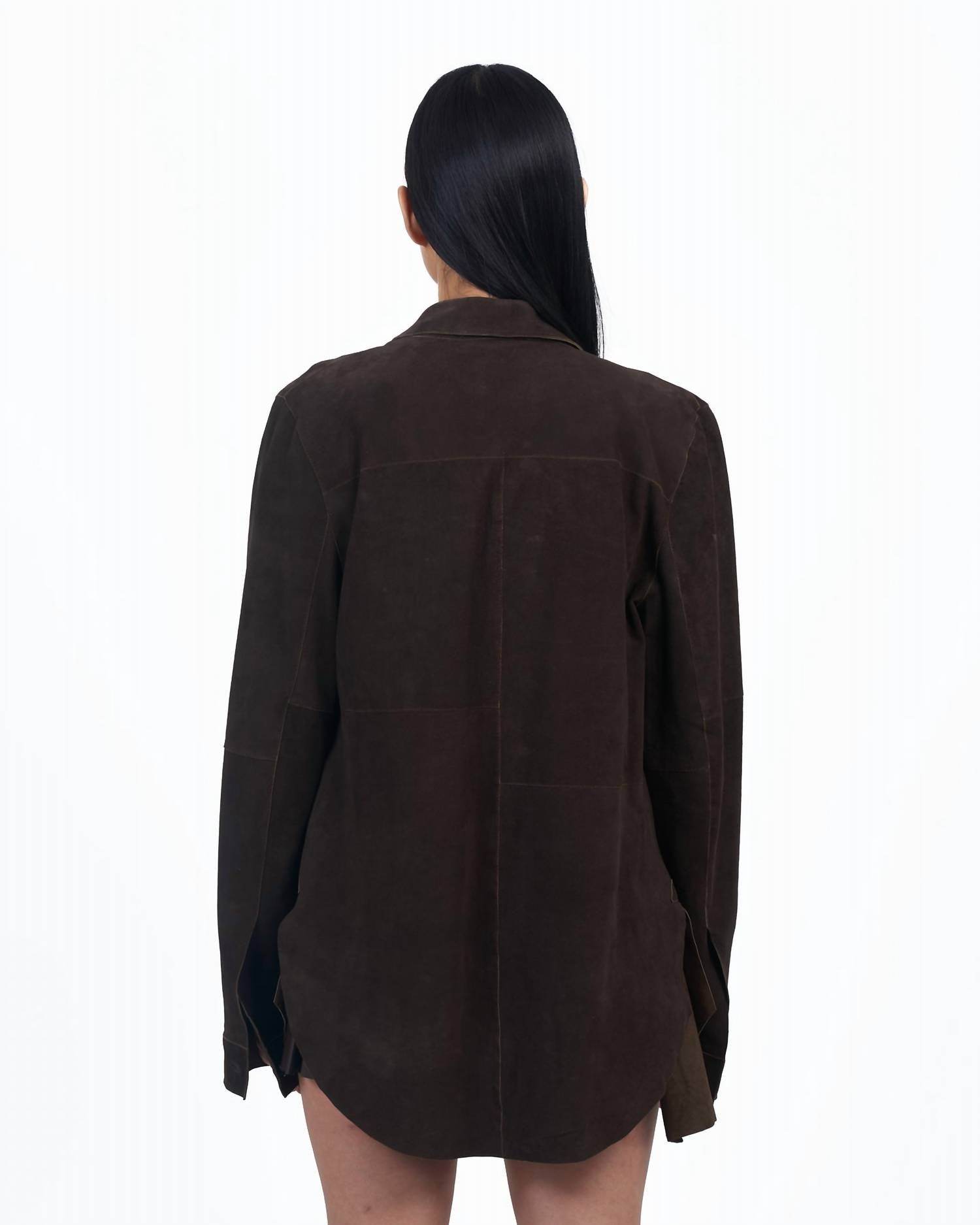 Giacca Lusso - Britta Suede Button Front Blouse - Rack Hunt -