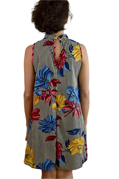 Sun & Moon - Floral Choker Sleeveless Mini Dress - Rack Hunt