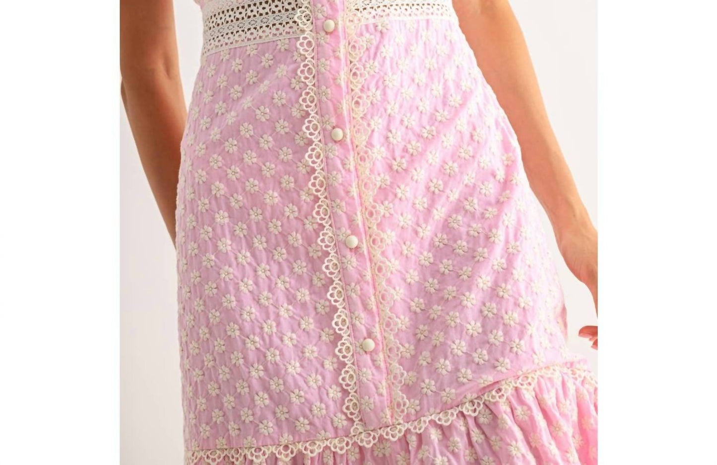 Lace Trimmed Maxi Dress