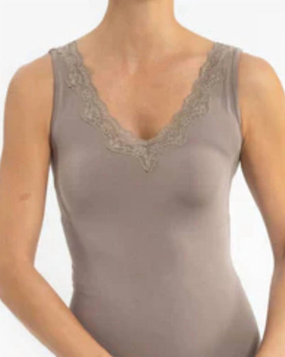 Lace Trim V-Neck Tank