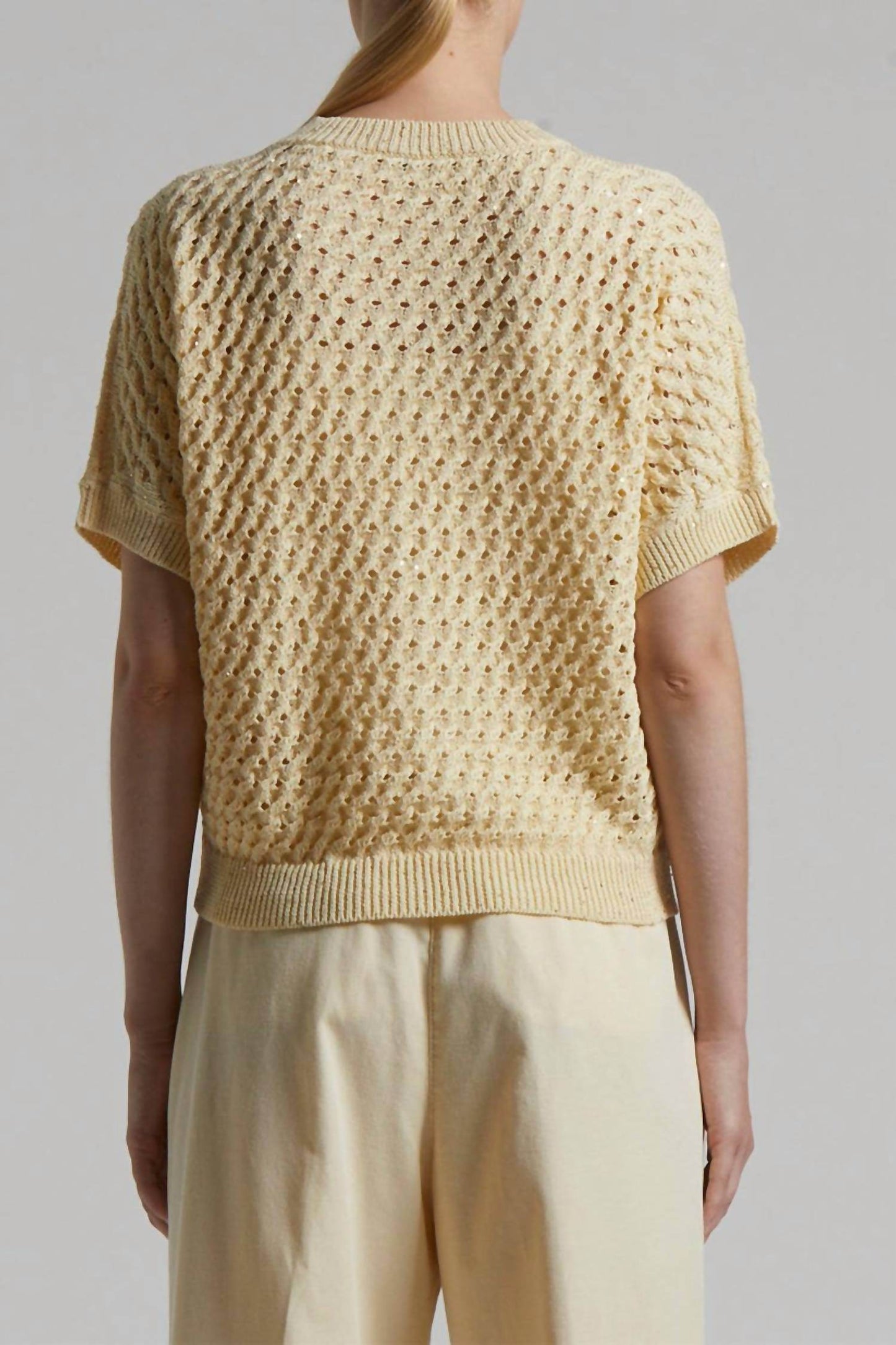 PESERICO - Short Sleeve Knit Cotton Sweater - Rack Hunt -
