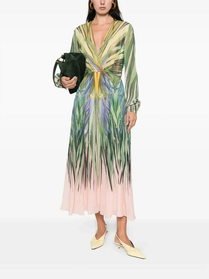 Elie Saab - Printed Chiffon Midi Dress - Rack Hunt