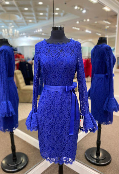 Bell Sleeve Lace Sheath Dress