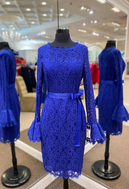 Bell Sleeve Lace Sheath Dress
