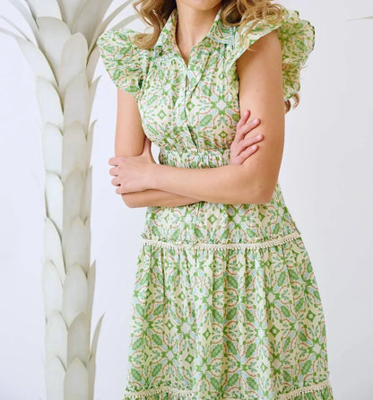 BROOKS AVENUE - Flutter Sleeve Midi Dress - Rack Hunt