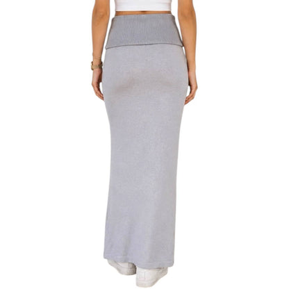 Hip Wrap Maxi Knit Skirt