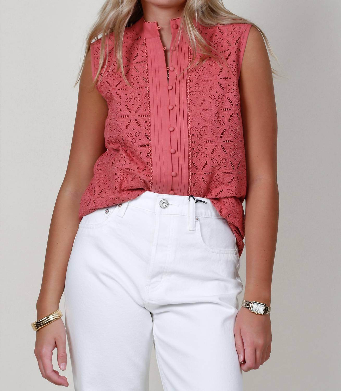 Mos the Label - Sara Lace Sleeveless Blouse - Rack Hunt -