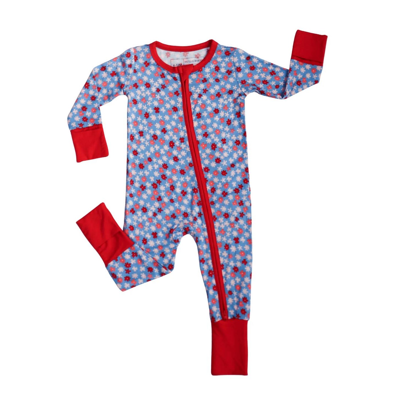 Kids Floral Bamboo Zipper Romper