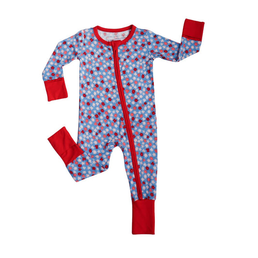 Kids Floral Bamboo Zipper Romper