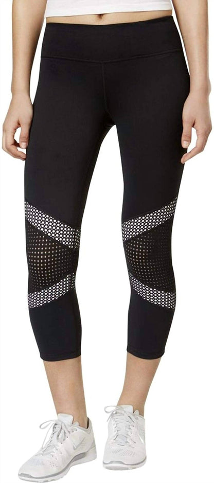 Women's Mesh Trim Cropped Leggings
