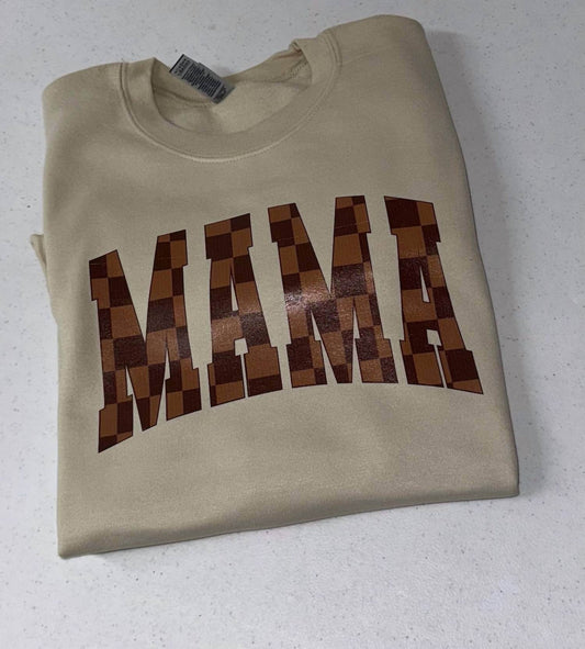Circus Threads - Mama Brown Checkered Crewneck Tee - Rack Hunt -