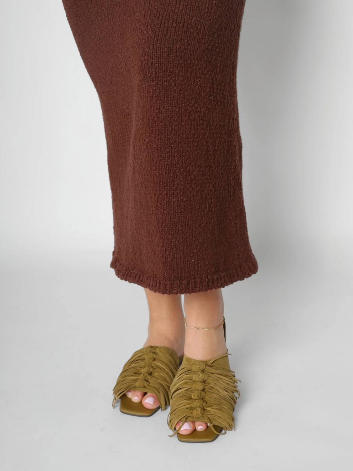 Women's Brigitte Fringe Slide Flat Sandal