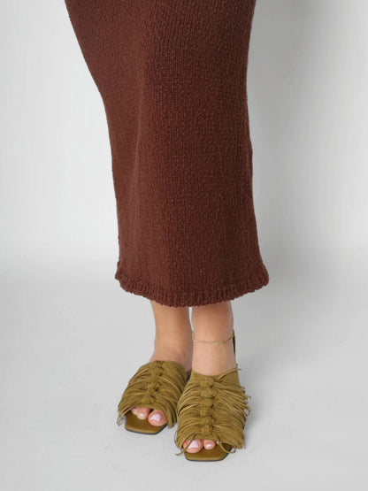 Women's Brigitte Fringe Slide Flat Sandal