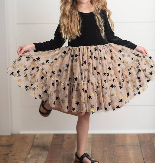 Star Velvet Holiday Sparkle Tulle Dress