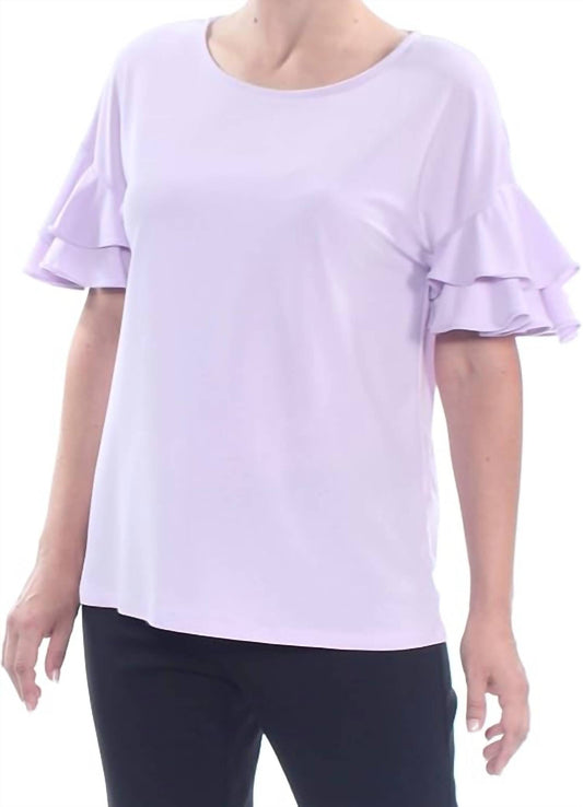 Ruffled Crewneck Top