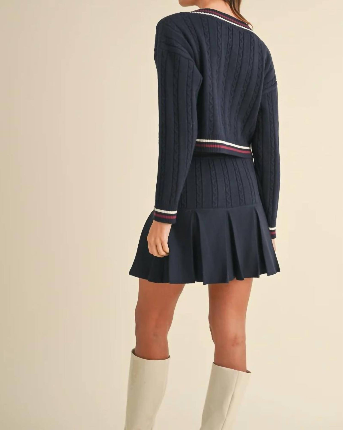 Arwen V-neck Sweater And Skirt Set