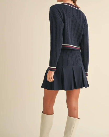 Arwen V-neck Sweater And Skirt Set