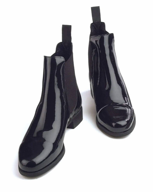 Women's Finalist Elastic Side Patent Jodphur Boots