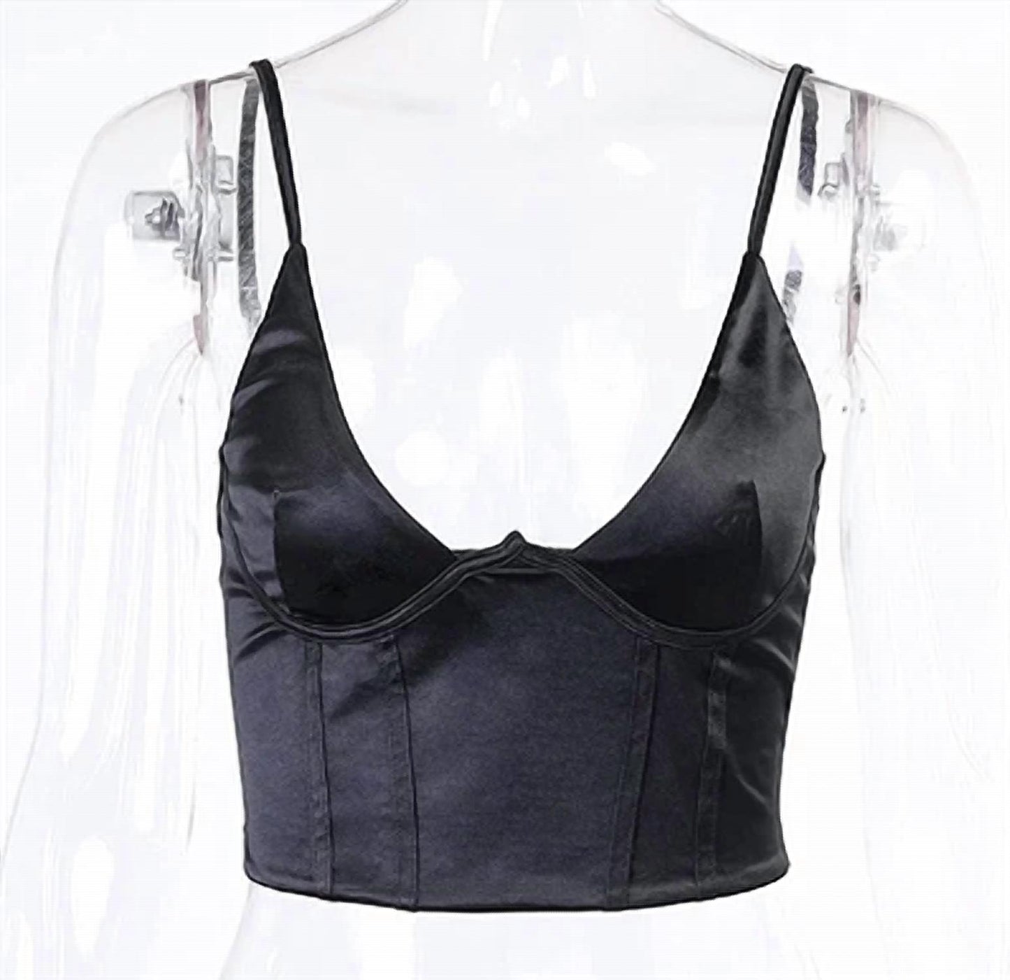 Just Me Satin Corset Crop Top