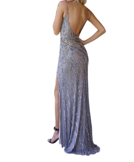 Sleeveless Floor-length Sequin Evening Gown