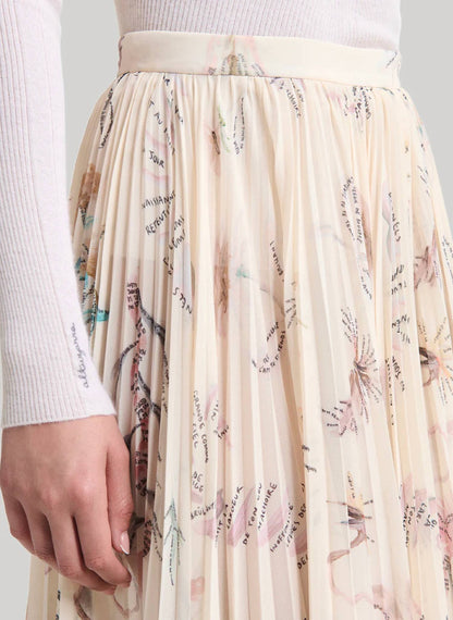 Sif Printed Tatoo Pleated Skirt