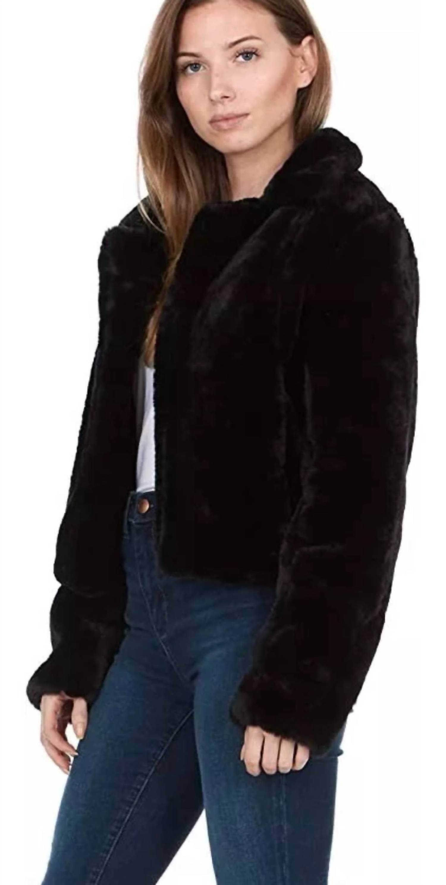 Silent New York - Faux Fur Cropped Jacket Coat - Rack Hunt -