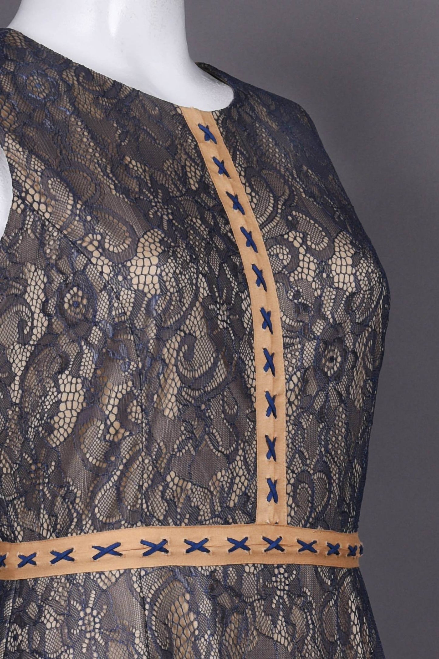 Cenia - Women's Trim Stitch Floral Lace Overlay Dress - Rack Hunt -