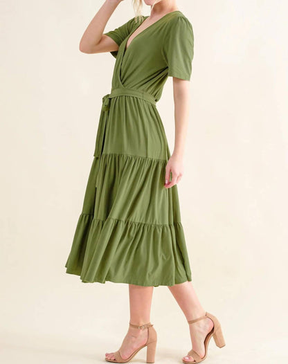 Soft Tiered Midi Dress