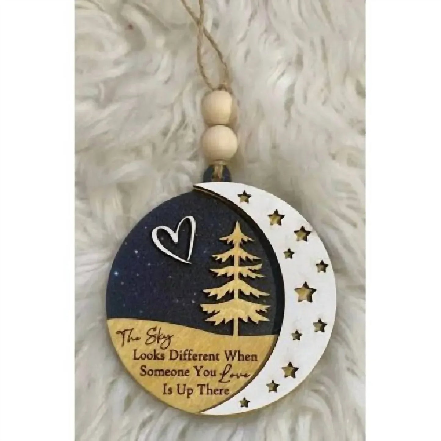 The Wristlet Bar - The Sky Looks Different Memorial Wooden Ornament - Rack Hunt
