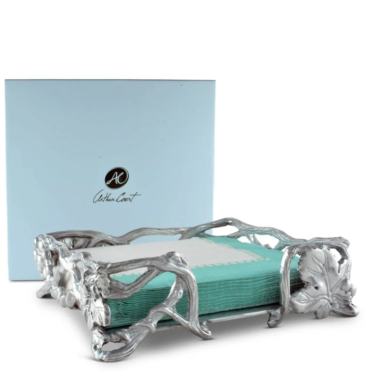 Arthur Court - Grape Open Vine Napkin Box - Rack Hunt