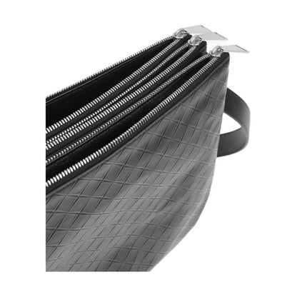 Women's Embossed Triple Zip Crossbody Bag