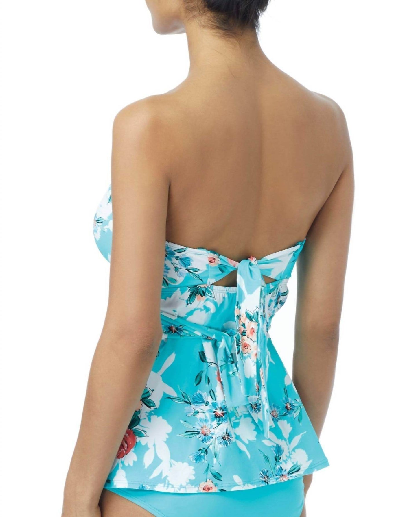 Coco Reef - Cliff Rose Larimar D-cup Underwire Convertible Five-way Tankini Top - Rack Hunt -