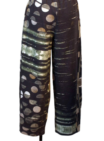 Women's Geometric Print Wide Leg Trouser Pant