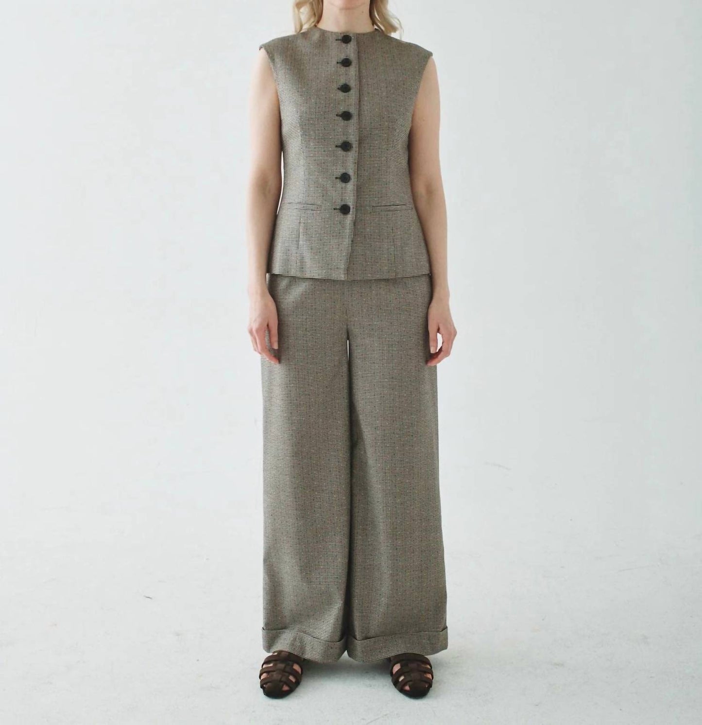 High Neck Waistcoat Top