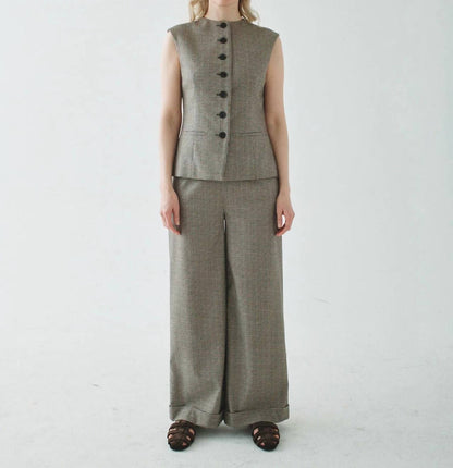 High Neck Waistcoat Top