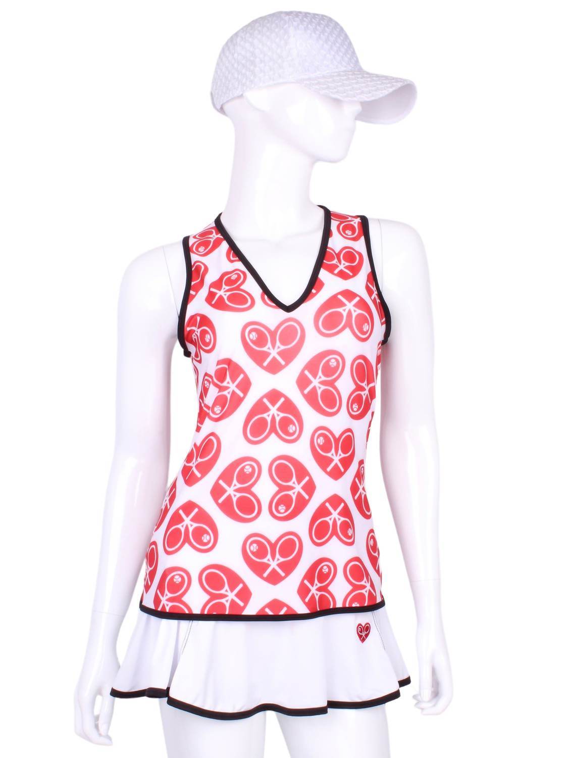 Love Love Tennis - Women's Vee Tennis Tank Top - Rack Hunt -