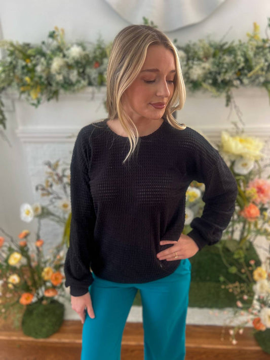 Sutton Waffle Knit Top