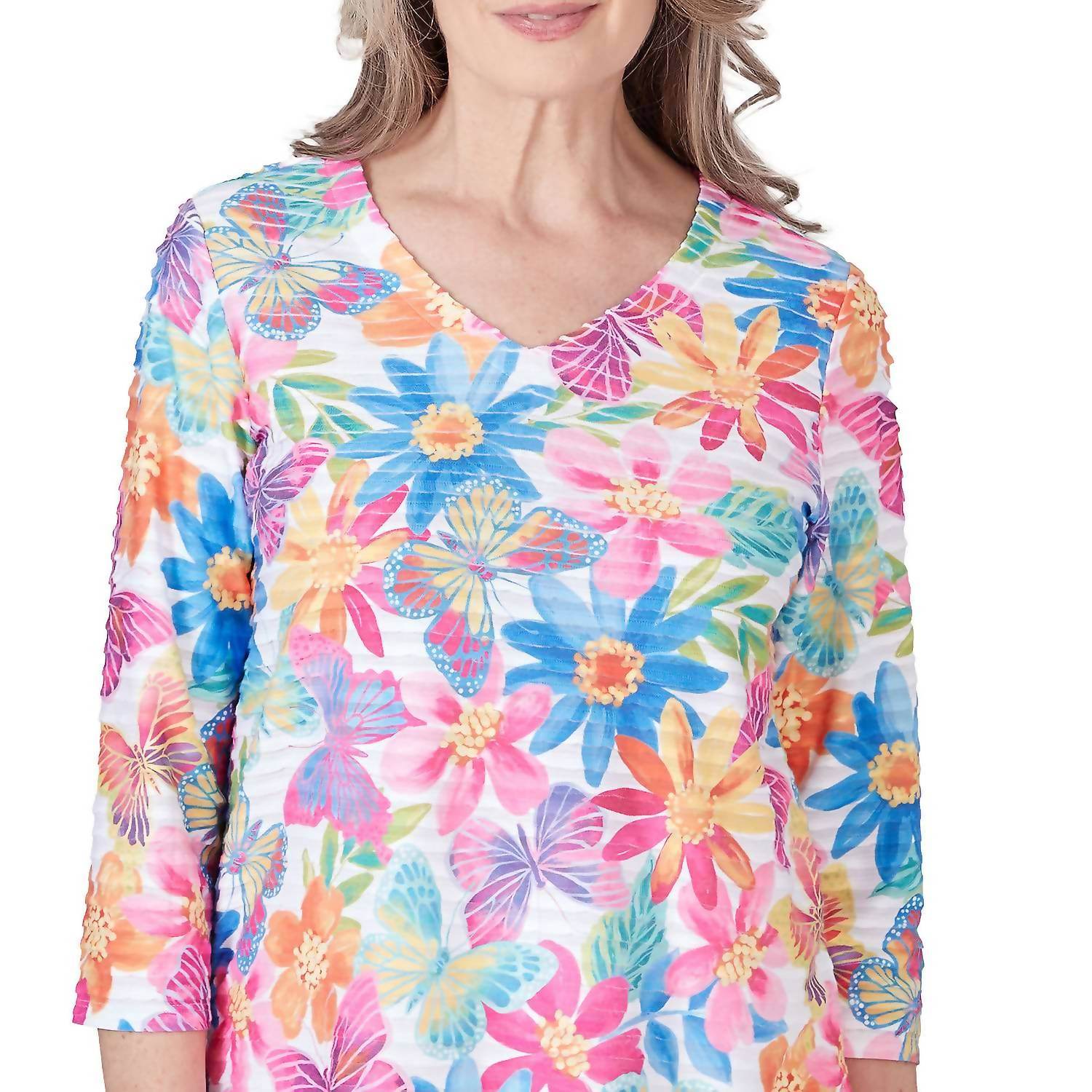 Alfred Dunner - Paradise Island Floral Top - Rack Hunt -
